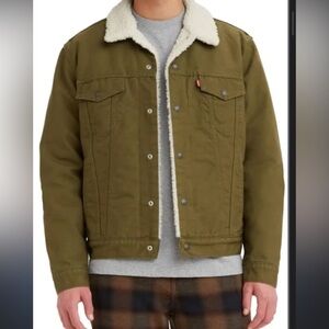 Men’s Regualr Fit Sherpa Canvas Trucker Jacket
